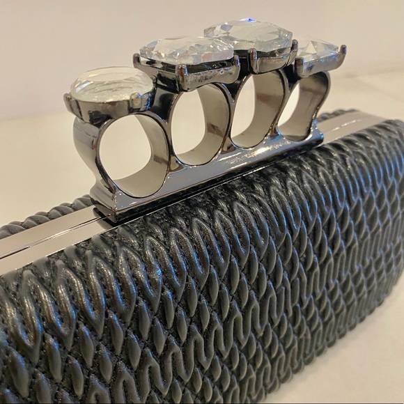 Party Handbag Crossbody Purse Chain Bag with clear Rhinestone - Picture 4 of 9